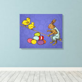 Toile Illustration des oeufs de poulets lapins de Pâques (Insitu (Plancher de Bois))