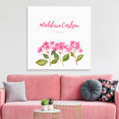 Toile Illustration d'hydrangeas roses en aquarelle (Insitu(Salon))