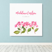 Toile Illustration d'hydrangeas roses en aquarelle (Insitu (Plancher de Bois))
