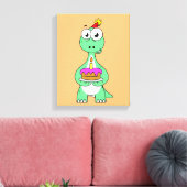 Toile Illustration Du Brontosaurus Avec Gâteau D'Anniver (Insitu(Salon))