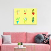 Toile Illustration du désert de cactus mignons (Insitu(Salon))