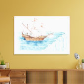 Toile Illustration du navire à l'approche du bord de la  (Insitu(Salon))