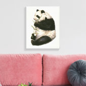 Toile Illustration du panda géant alimenté en bambou (Insitu(Salon))