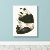 Toile Illustration du panda géant alimenté en bambou (Insitu (Plancher de Bois))