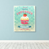 Toile Illustration du panneau de cupcakes vintages (Insitu (Plancher de Bois))
