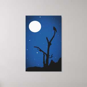 Toile Illustration du paysage magique de minuit