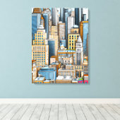 Toile Illustration du paysage urbain de New York (Insitu (Plancher de Bois))