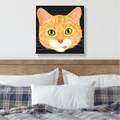 Toile Illustration du visage de chat orange mignon (Insitu(Chambre))