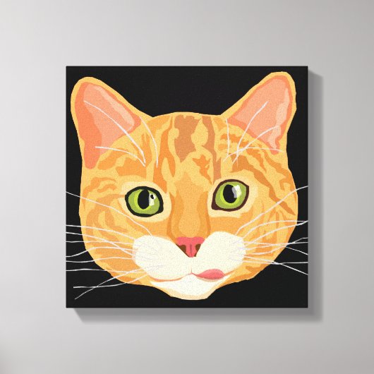 Toile Illustration du visage de chat orange mignon (Recto)