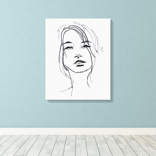 Toile Illustration du visage de mode (Insitu (Plancher de Bois))