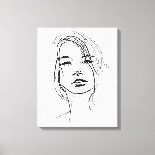 Toile Illustration du visage de mode