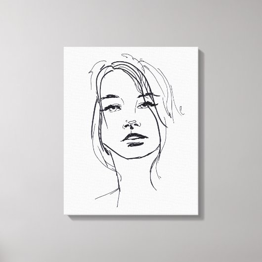 Toile Illustration du visage de mode (Recto)