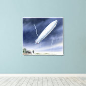 Toile Illustration d'un aéronef frappé par la foudre (Insitu (Plancher de Bois))