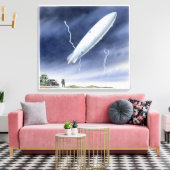 Toile Illustration d'un aéronef frappé par la foudre (Insitu(Salon))