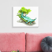 Toile Illustration D'Un Bain De Soleil Iguanodon. (Insitu(Salon))