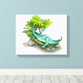 Toile Illustration D'Un Bain De Soleil Iguanodon. (Insitu (Plancher de Bois))