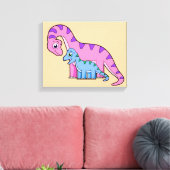 Toile Illustration D'Un Brachiosaurus Mère Et Enfant. (Insitu(Salon))