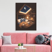 Toile Illustration d'un coin de lecture confortable dans (Insitu(Salon))