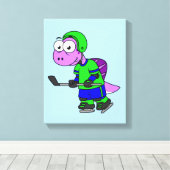 Toile Illustration D'Un Joueur De Spinosaurus. (Insitu (Plancher de Bois))