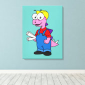 Toile Illustration D'Un Ouvrier De Construction De Stego (Insitu (Plancher de Bois))