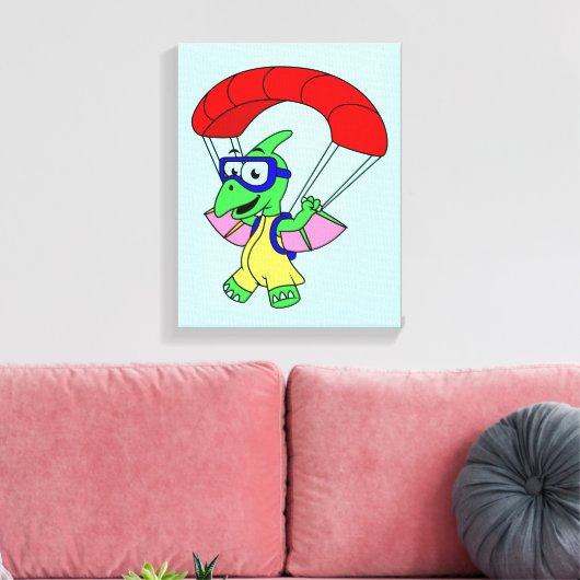 Toile Illustration D'Un Parachutage De Ptérodactyle. (Insitu(Salon))