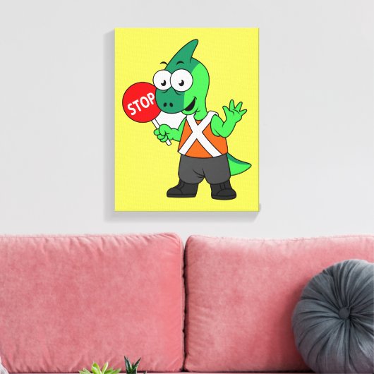 Toile Illustration D'Un Parasaurolophus Traffic Enforcer (Insitu(Salon))