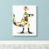 Toile Illustration D'Un Photographe Iguanodon. (Insitu (Plancher de Bois))