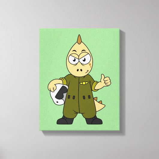 Toile Illustration D'Un Pilote À Jet Allosaurus. (Recto)