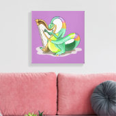 Toile Illustration D'Un Plateosaure Jouant De La Harpe. (Insitu(Salon))