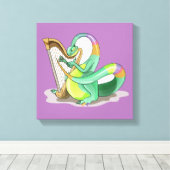 Toile Illustration D'Un Plateosaure Jouant De La Harpe. (Insitu (Plancher de Bois))