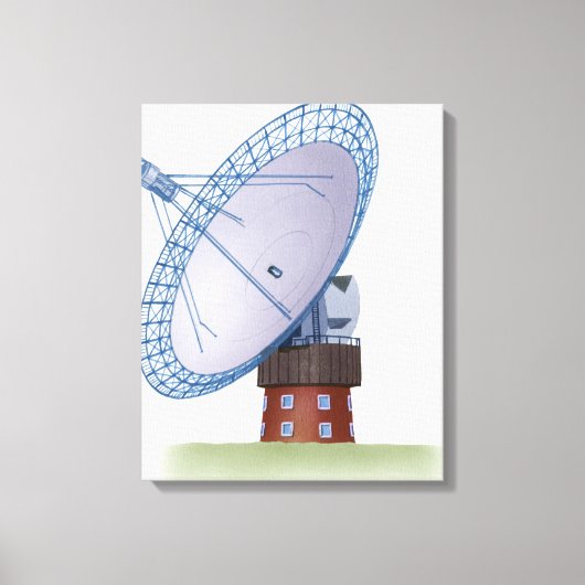 Toile Illustration d'un radiotélescope (Recto)