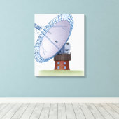 Toile Illustration d'un radiotélescope (Insitu (Plancher de Bois))