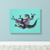 Toile Illustration D'Un Rapteur Qui Fait Du Karaté. (Insitu (Plancher de Bois))