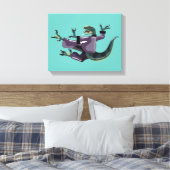 Toile Illustration D'Un Rapteur Qui Fait Du Karaté. (Insitu(Chambre))