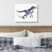 Toile Illustration D'Un Raptor Dinosaure Jouant Au Footb (Insitu(Chambre))