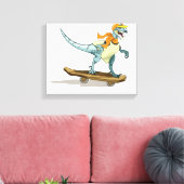 Toile Illustration D'Un Raptor Skateboard. (Insitu(Salon))
