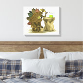 Toile Illustration D'Un Stegosaurus Qui Boit Une Boisson (Insitu(Chambre))