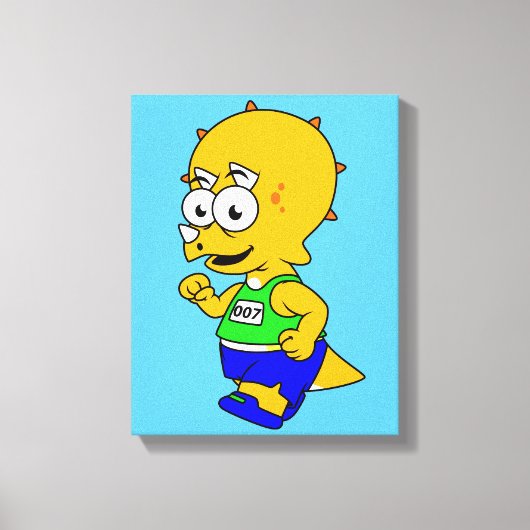 Toile Illustration D'Un Tricératops Runner. (Recto)