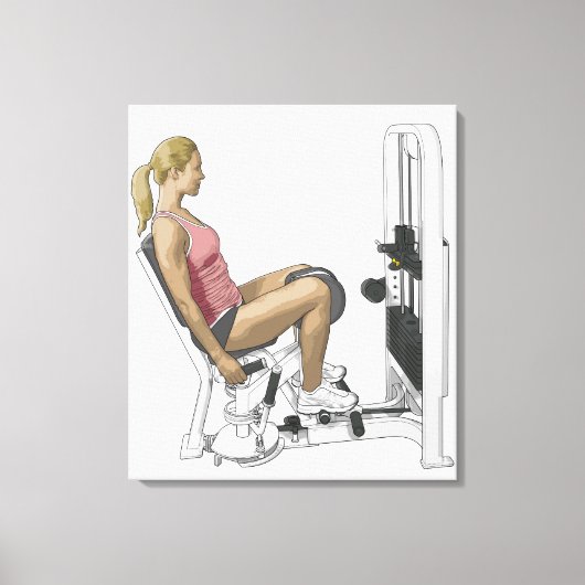 Toile Illustration d'une femme utilisant un ravisseur de (Recto)