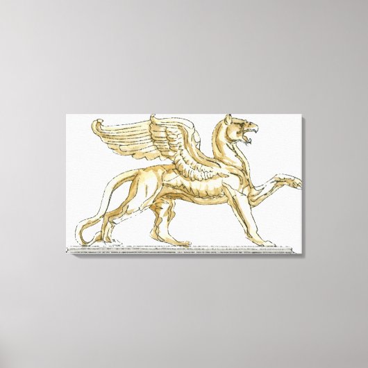 Toile Illustration d'une statue de griffon (Recto)
