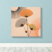 Toile Illustration florale moderne et élégante du milieu (Insitu (Plancher de Bois))