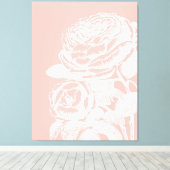 Toile Illustration florale vintage Botanique rose (Insitu (Plancher de Bois))