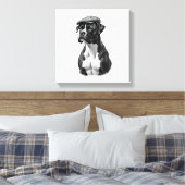 Toile Illustration graphique monochrome de chien Boxer v (Insitu(Chambre))