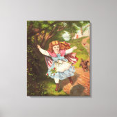 Toile Illustration lithographique d'une petite fille et (Recto)