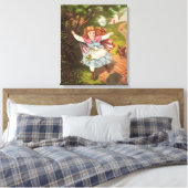 Toile Illustration lithographique d'une petite fille et (Insitu(Chambre))