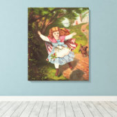 Toile Illustration lithographique d'une petite fille et (Insitu (Plancher de Bois))