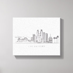 Toile Illustration minimaliste de la skyline de Los Ange