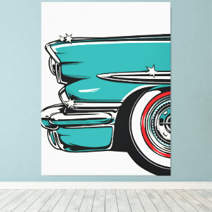 Toile Illustration Pop Art Avant d'une voiture de sport