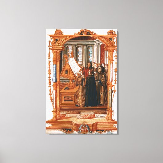 Toile Illustration représentant un choeur chantant le (Recto)