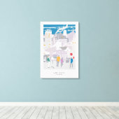 Toile Illustration Skyline Manchester Canvas (Insitu (Plancher de Bois))